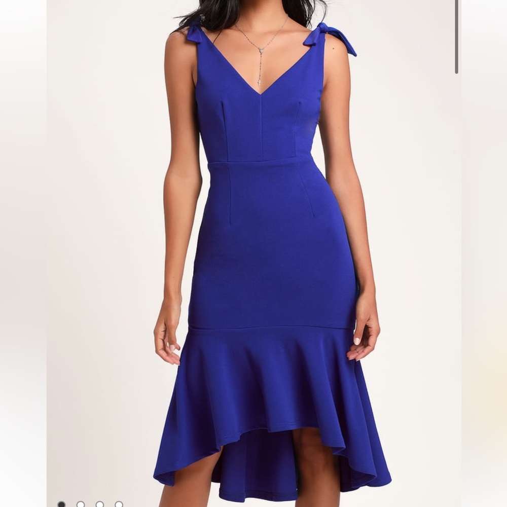 Lulu’s Want you to want me royal blue trumpet dress